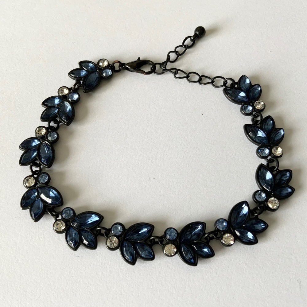 Vintage Blue Black Goth Bracelet